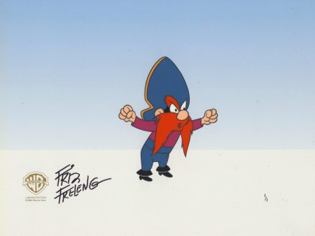 Looney Tunes Original Production Cel with Matching Drawing Signed by Friz Freleng: Yosemite Sam Discount