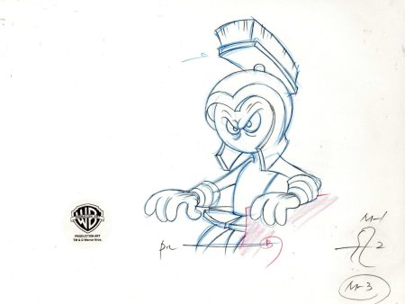 Looney Tunes Original Production Drawing:  Marvin The Martian Cheap