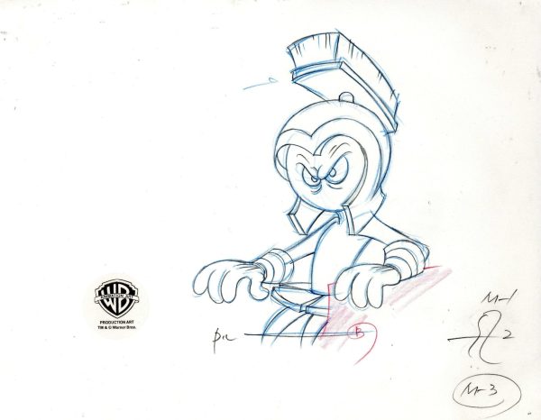 Looney Tunes Original Production Drawing:  Marvin The Martian Cheap