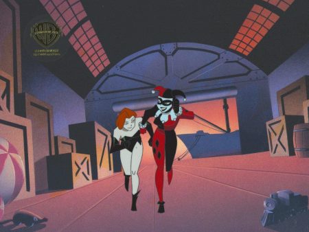 The New Batman Adventures Original Production Cel with Matching Drawing: Harley Quinn and Poison Ivy Online Hot Sale