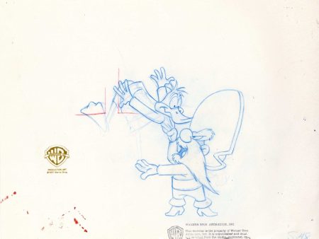 Looney Tunes Original Production Drawing: Daffy Duck and Yosemite Sam For Sale