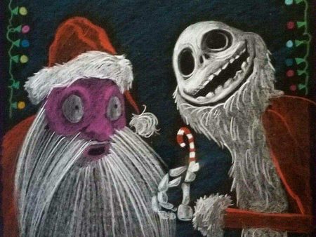 The Nightmare Before Christmas, Original Pastel Storyboard: Jack Skellington and Santa For Discount