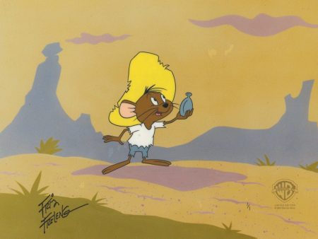 Looney Tunes Original Production Cel with Matching Drawing Signed by Friz Freleng: Speedy Gonzales Online Hot Sale