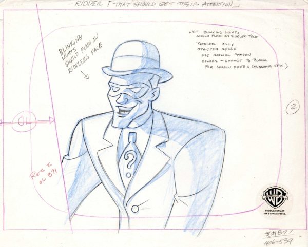 Batman The Animated Series Original Production Drawing: Riddler Discount