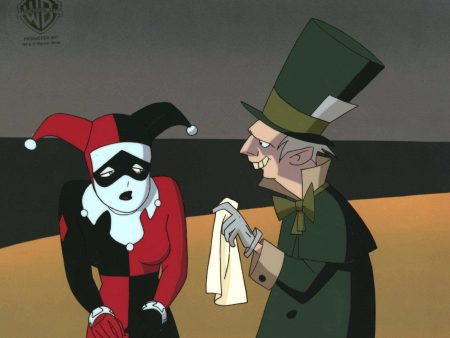 The New Batman Adventures Original Production Cel with Matching Drawing: Harley Quinn and Mad Hatter For Cheap