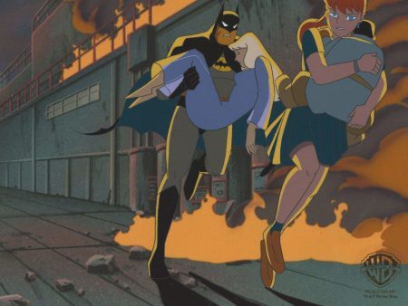 Batman And Barbara Subzero Original Production Cel: Batman,Nora, Barbara, and Koonak on Sale