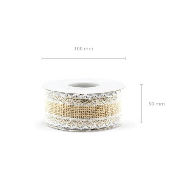 Jute Tape With White Lace Discount