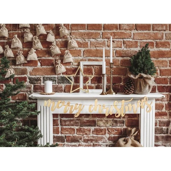 Merry Christmas Wooden Banner 87cm Supply