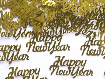 Metallic Confetti Happy New Year Gold 4cm, 3grams For Sale