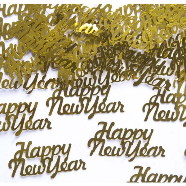 Metallic Confetti Happy New Year Gold 4cm, 3grams For Sale