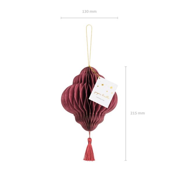 Paper Honeycomb Ornament Lantern Deep Red 13cm Online Hot Sale