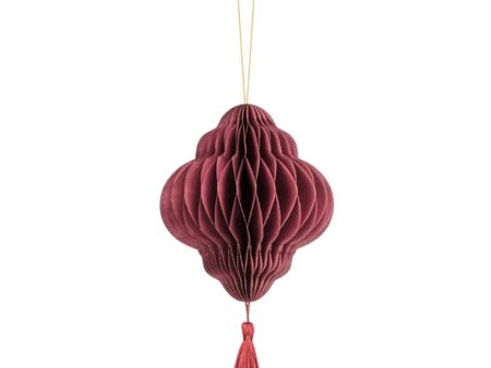 Paper Honeycomb Ornament Lantern Deep Red 13cm Online Hot Sale