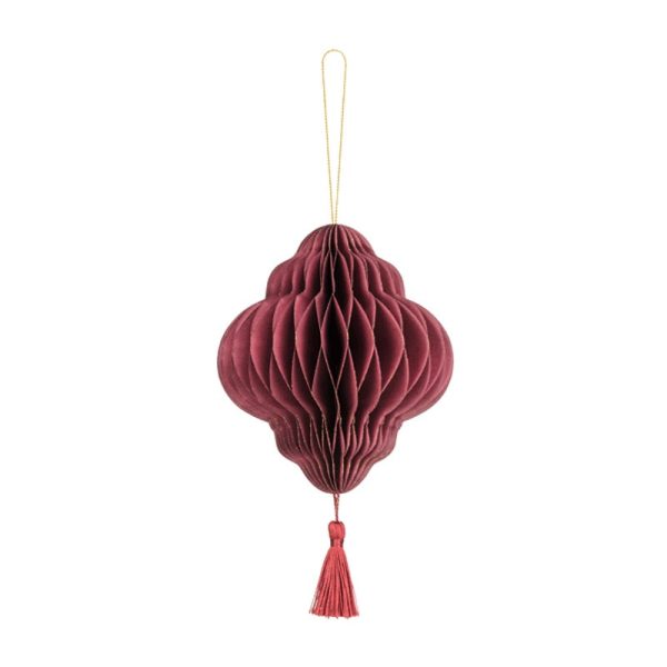 Paper Honeycomb Ornament Lantern Deep Red 13cm Online Hot Sale