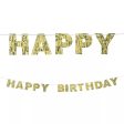 Golden Age Birthday Letter Banner Fringed, Foil Paper & Ribbon 7in For Discount