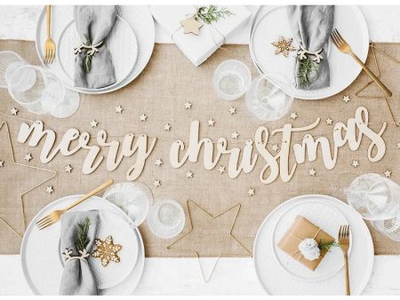 Merry Christmas Wooden Banner 87cm Supply