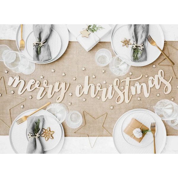 Merry Christmas Wooden Banner 87cm Supply