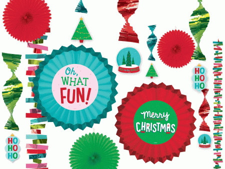 Christmas Paper Fan Decorating Kit Supply