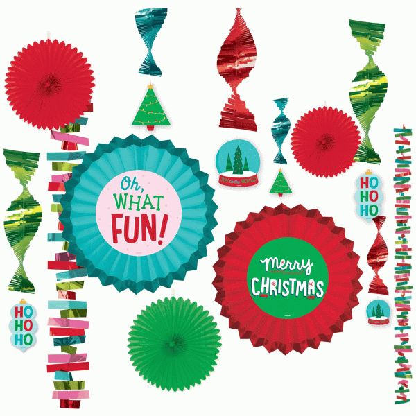 Christmas Paper Fan Decorating Kit Supply