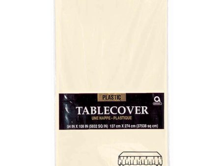 Vanilla Creme Plastic Table Cover 54 x 108in on Sale