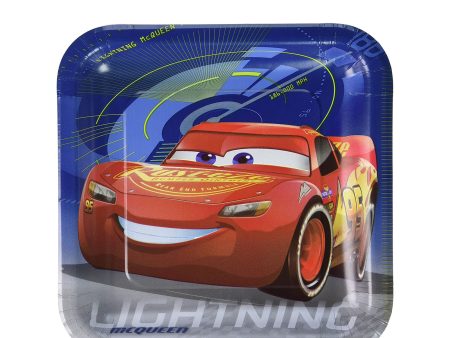 Cars 3 Square Paper Plates 9in, 8pcs For Discount