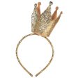 Gold with Glitter Birthday Crown Headband 9in Discount