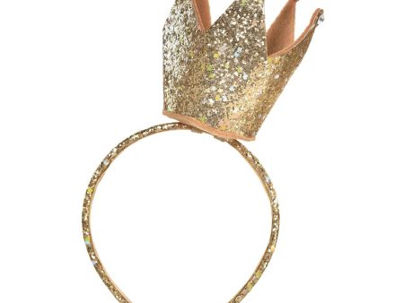 Gold with Glitter Birthday Crown Headband 9in Discount