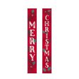 Traditional Christmas Hanging Flags Home Decoration Fabric w Plastic Dowel & Rope Sale