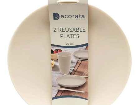 Beige Reusable Party Plastic Plates 7in 2pcs Hot on Sale