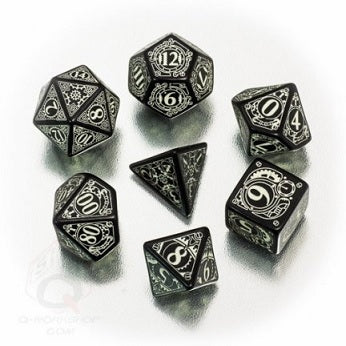 Dice Set - Steampunk - Black & Glow In The Dark (7) Online Hot Sale