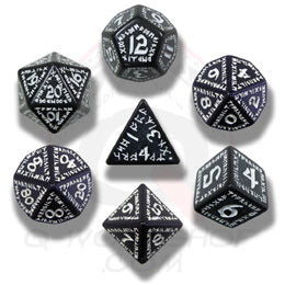 Dice Set - Runic - Black White (7) Supply