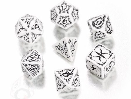 Dice Set - Tribal - White Black (7) For Discount