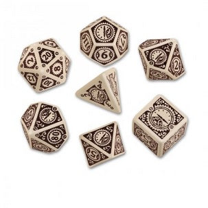 Dice Set - Steampunk Clock Work - Beige Brown (7) Online Hot Sale