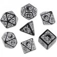 Dice Set - Steampunk Clock Work - Black White (7) Fashion