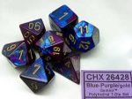 Chessex - 7-Dice Set - Gemini - Blue-Purple Gold on Sale